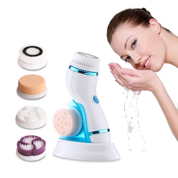 4 1 Elektrisko Sejas ādas Tīrīšana otu Mazgāt Sejas Tīrīšanas līdzeklis Ādas Poru Tīrāku Ķermeņa Attīrīšana, Masāža, Mini Skaistums Massager Suka