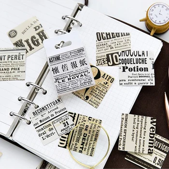 45pcs/lodziņā Nostalgic Laikraksta Dekoratīvās Uzlīmes Scrapbooking DIY Dienasgrāmata Albumu Stick Lable