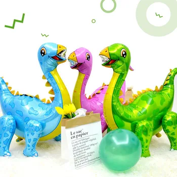 4D Pastaigas Dinozauru Folija Baloni Dinozauru Grupa Krājumi Apdare Ballons Džungļu Dzīvnieku Dzimšanas dienu Alumīnija Folijas Globos Dāvanas