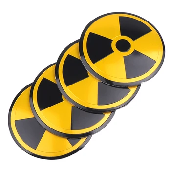 4gab 56mm Auto Stils Radioaktīvo Brīdinājuma Atomu Kodola Starojums Alumīnija Automašīnas Riteņa Rumba Centrs Klp Deocr Uzlīmes Aksesuāri