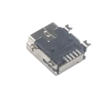 50 Gab./Daudz Mini usb Female USB 5 Pin SMT Spraudnis-Ligzda Jack Savienotājs Spraudnis-Ligzda ar Vāciņu Sēdekļa Metināšanas Stieple Adapeter
