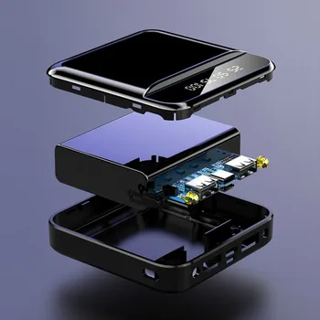 50000 MAh Mini portatīvais Digitālais Displejs Barošanas Banka Samsung IPhone Xiaomi Ārējo Akumulatoru Uzlādes Jauda Banka