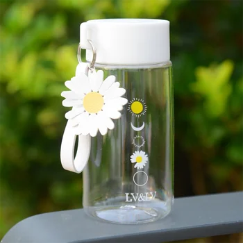 500ML Plastmasas Maza Margrietiņa Gudrs Ūdens Pudelēs, BPA Bezmaksas Radošās Matēta Ūdens Pudele ar Portatīvo Trošu Ceļa Tējas Tase
