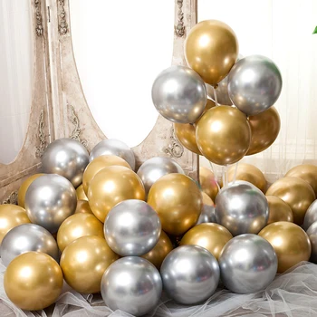 50gab Metāla Zelta, Sudraba, Zaļa, Violeta Ballon Kāzas, Dzimšanas dienas svinības Lateksa Baloni Metāla Chrome Gaisa Balonu ar Hēliju Baloon