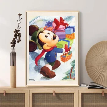 5D Diy Dimanta Krāsošana Disney Cartoon Princese Belle Un Mickey Mouse Ziemassvētku Cross Stitch Art Urbt Mozaīkas Sveķu Mājas Dekoru