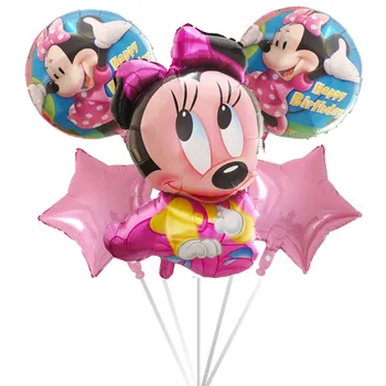 5gab Mickey Minnie Vadītājs laimes Dzimšanas dienā, Apdares Balons Hēlija Folija Baloni, Bērnu 1st Birthday Party Globos Bērnu Rotaļu Gaisa Bumbu