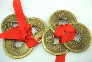 5GAB Ķīniešu Feng Shui Trīs I-Ching Vecās Monētas daudz