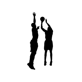 6.4*14.4 CM Moderns Divi Cilvēki, Spēlējot Basketbolu Auto Uzlīmes Atstarojošie Ūdensizturīgs Vinila Decals Melna/Sudraba C7-0211