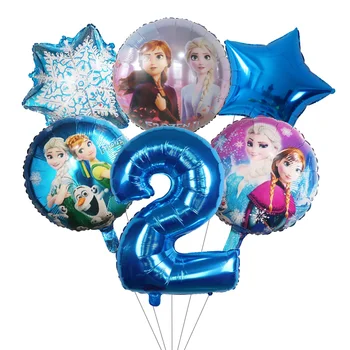 6Pcs Disney Saldēti Princese Elza, Baloni, Galda piederumi Bērnu Dušas, Dzimšanas dienas Puse Dekorēšana, Baloni, Rotaļlietas Apdare Dzimšanas dienu Meitene