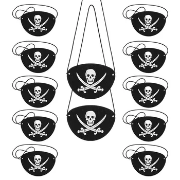 6pcs Pirātu Acu Plāksteris Galvaskausa Crossbone Acu Plāksteri Acu Maska par Pirātu Tēmu Puse, Bērniem Halloween Rotājumi