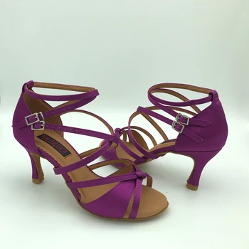 7,5 cm papēža latīņamerikas Deju Kurpes sievietēm Salsas kurpes pratice apavi ērti latīņu kurpes 6209P zema papēža, augsts papēdis pieejams