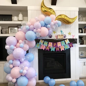 94pcs Sirēna, Dzimšanas dienas svinības Balonu Arku Komplekts Nāru Astes Balonu Meitene, Dzimšanas dienas svinības Dekoru Piegādes Sirēna Ballon Bērnu Duša