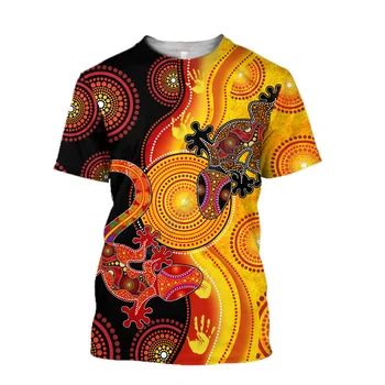 Aborigēnu Zaļo Bruņurupuču Austrālija Glezniecības Mākslas 3D Iespiests t krekli vīriešiem un sievietēm Vasaras Gadījuma Tees T-krekls