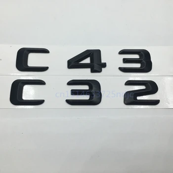 ABS 3D Matētā Melnā C32 C36, C43 S63 S65 Aizmugures Boot Emblēma, Logo, Žetons Bagāžnieka Vēstules Mercedes Benz C S Klases AMG W202 W220 W201