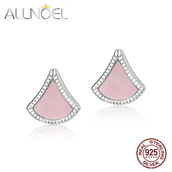 ALLNOEL 925 Auskari Sievietēm Stud Pink Shell Princese Nozarē Auskari Cietā 925 Sterling Silver Ir 2021. Moderns Stils Dāvana Par Viņas