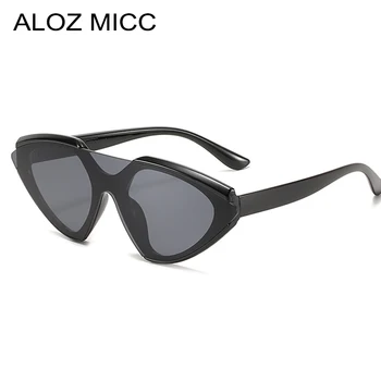 ALOZ MICC Modes bez apmales Saulesbrilles Sieviešu Vintage Black Cat eye Saulesbrilles Sieviešu Retro Toņos UV400 Brilles Brilles Oculos C28