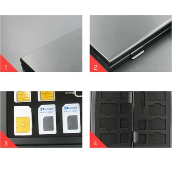 Alumīnija Portatīvo SIM Pin Micro SIM Kartes Uzglabāšanas Kaste Apple, Samsung 56 Tālruņa Atmiņas SIM kartes Uzglabāšanas Kaste Lietā Aizsargs