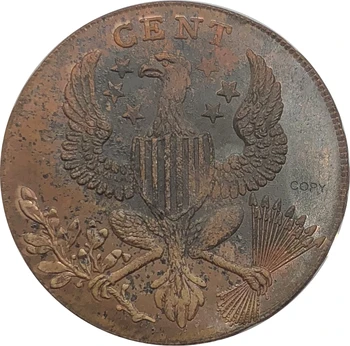 Amerikas Savienoto Valstu 1792 Centu Romiešu Galvas Literāri Malas Vašingtonā Prezidents Sarkanā Vara Monētu Kopijas