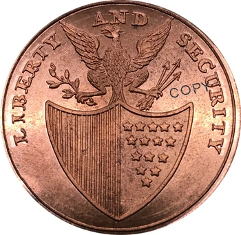 Amerikas savienotās Valstis 1795 Vašingtonas Brīvība un Drošība Penss bez Baker Sarkanā Vara monētu Kopijas