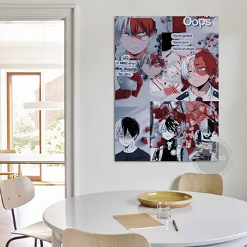 Anime Mans Varonis Augstskolu Todoroki Shoto Plakātu Bildes Mājas Dekors Dzīvojamā istaba Guļamistaba Mākslas Glezna