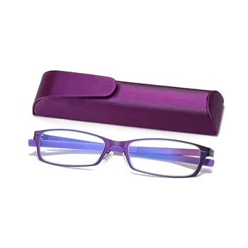 Anti-Blu-ray Lasīšanas Brilles Vīriešu un Sieviešu Modes Portatīvo Ultra-vieglā Metāla Lasīšanas Brilles ar Lietu +100 Līdz +400