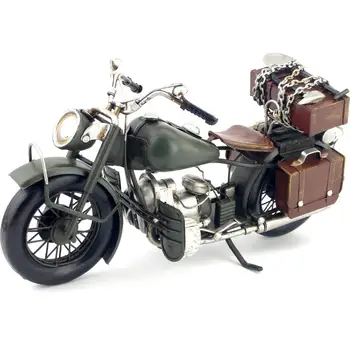Antīko klasisko motociklu modelis retro vintage kaltas metāla amatu mājas apdare, mājas mēbeles, skārda handmad