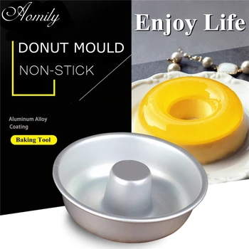 Aomily Anodēta Alumīnija Sakausējuma Donut Pan Pelējuma DIY Šifona Kūka Pelējuma Virtuves Maizes Cepšanas Skārda Apdares Gredzens Rīki Bakeware