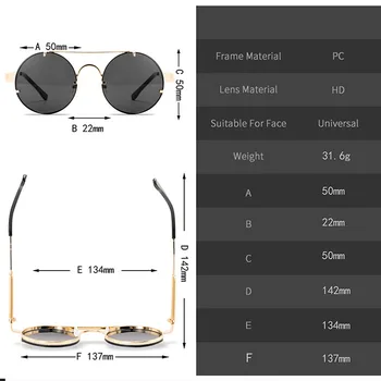 Apaļā Steampunk Saulesbrilles Vīriešiem 2020. Gadam, Modes Elastīgs Teaples Zīmolu, Dizaineru, Vintage Bez Apmales Saules Brilles Sievietēm Lentes De Sol