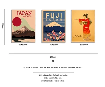 Apmeklējiet Mount Fuji Japāna Ceļojumu Audekla Gleznas Vintage Sienas, Attēlus Kraft Plakāti Pārklājumu Sienas Uzlīmes, Home Decoration Dāvanu
