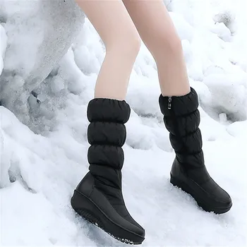 ASUMER Plus lieluma silti ziemas zābaki sievietēm rāvējslēdzēju ķīļi platformas zābaki black white blue sieviešu sniega zābaki, sieviešu kokvilnas apavi