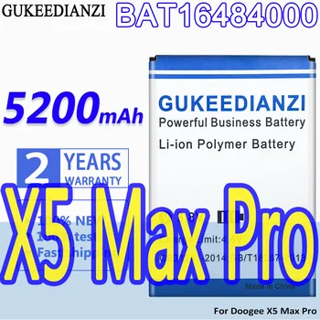 Augstas Ietilpības GUKEEDIANZI Akumulatora BAT16484000 5200mAh Par Doogee X5 Max Pro X5Max Pro