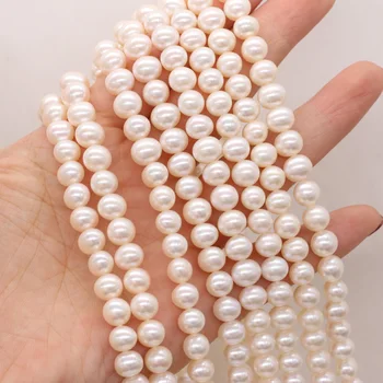 Augstas Kvalitātes Dabīgo Saldūdens Pērli Fāzēm Kartupeļu Formas Baltas Pērles par DIY Eleganta Kaklarota, Aproce Rotaslietu izgatavošana 14