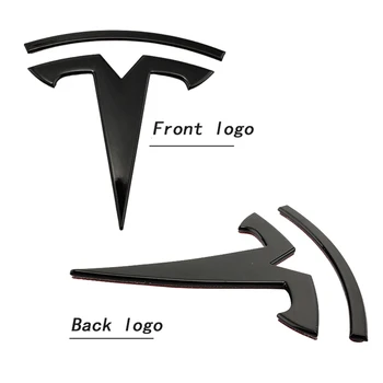 Auto Oriģinālo Logo Nomaiņa Uzlīme Par Tesla Model 3 Priekšējo Aizmugurējo Bagāžnieka T Logo Nomainīt Emblēmu Žetons Uzlīmes Uzlīmes Aksesuāri