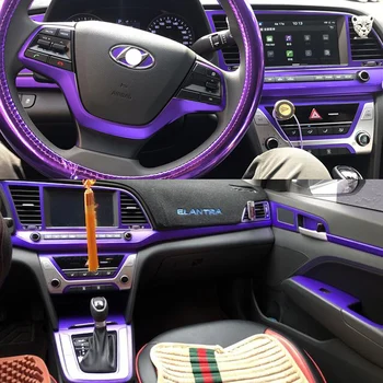 Auto-Stils 3D/5D Oglekļa Šķiedras Auto Interjera Centrā Konsoles Krāsu Izmaiņas Molding Uzlīmes Uzlīmes Hyundai Elantra REKLĀMU 2016-2019