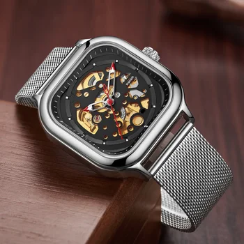 Automātiskie Pulksteņi Vīriešu Top Luksusa Zīmolu Nerūsējošā Tērauda Mehāniskās rokas Pulkstenis Modes Dizainere Uzņēmumu Sporta Pulkstenis reloj hombre