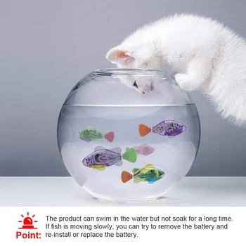 Automātiskā Peldēšana Zivju Rotaļlietas, Kaķu Rotaļlietas Interaktīvas LED apgaismojums Iekštelpu Ūdens Spēlējot Pet Produktu Kaķēns Rotaļlietas Funny Pet Rotaļlietas