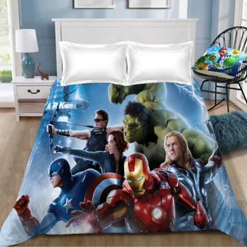 Avengers Filmu Palags Flatsheet Pontons Dzelzs Cilvēks, Kapteinis Amerika Bērnu Zēniem Pieaugušo Karikatūra gulta Mājas titullapa