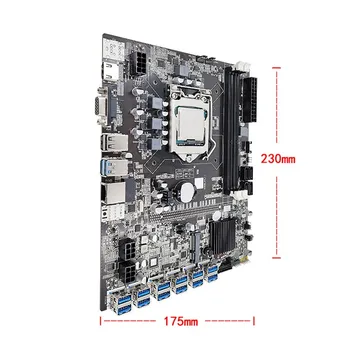 B75 Ieguves Mātesplati Par LGA1155 Ar G1620 CPU 12 USB3.0 līdz PCIE Slots, 4 GB 1600 mhz DDR3 12Pcs Ver009s Stāvvadu Kartes Ieguves Platformas