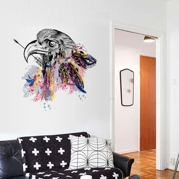 Bezbailīgs Ērglis sienas uzlīmes dzīvnieku Radošo PVC mājas apdare diy uzlīmes, dzīvojamās istabas dzīvnieku drukāt uzlīmes sienas plakātu māksla