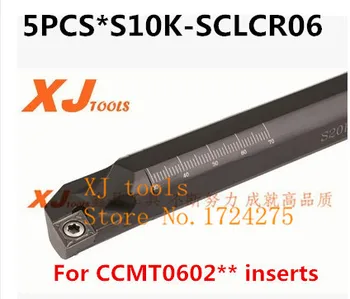 Bezmaksas Piegāde S10K-SCLCR06 *5gab CNC Urbšanas Bārs,Iekšējā virpošanas instrumentu turētāja,Virpas, griešanas instrumentu Turētājs CCMT060204/08 ieliktņiem