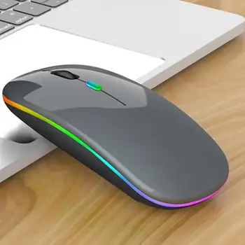 Bezvadu Spēļu Pele Uzlādējams RGB Gaismas Peli Curosr Ar 7 Maināmi LED Krāsas Piezīmju Datoru