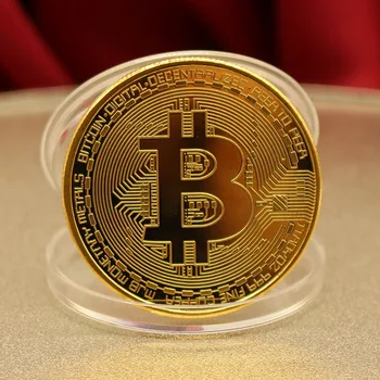 BITCoin Mākslas Kolekcija Zelta Pārklājumu Fizisko Bitcoins Bitcoin BTC ar Lietā Dāvanu Fiziskā Metāla Antīks Imitācija Sudraba Monētas