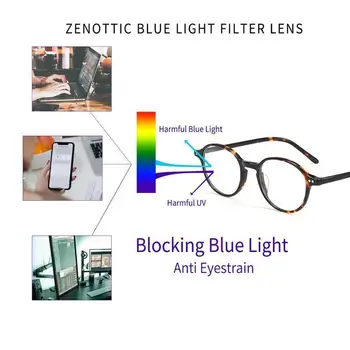 BLUEMOKY Acetāts Anti Zili Stari Datoru Brilles Sievietēm Vintage Apaļo Rāmi, Spēļu Briļļu Vīriešiem zilā gaisma Pretbloķēšanas Brilles