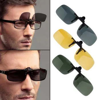 Braukšanas Nakts Redzamības Clip-on Flip-up Saulesbrilles, Brilles Atdzist Briļļu Lēcas Vīriešu Saulesbrilles, Anti-UV 400 Unisex Sievietēm un Vīriešiem