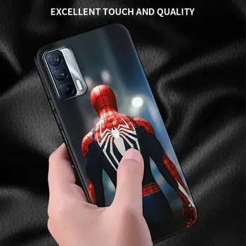 Brīnums Avenger Zirnekļcilvēka Silikona Mobilo Telefonu Gadījumā Attiecībā uz Realme 8 7 C21 6 Pro C3-C11 5 C12 C15 C21Y 7i C20 C20A Black Soft Cover
