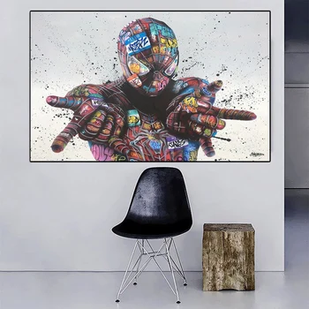 Brīnums Avengers Captain America Audekla Apgleznošana Grafiti Mākslas Plakāti Druka Zirnekļcilvēka Sienas Art Attēlus Dzīvojamā Istaba Dekori