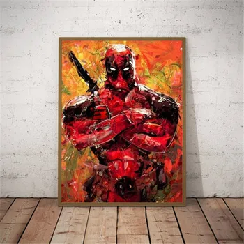 Brīnums Avengers Supervaronis Ironman Deadpool Audekls Drukāt Plakātu Marvel Super Varoņiem, Eļļas Glezna Sienas Attēlu Mājas Apdare