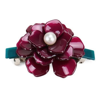 Buena Sieviešu Matu Aksesuāri, Rožu Matu Ziedu Rotājumu Pērle Hairband Klipu Haar Accessoires Barrette