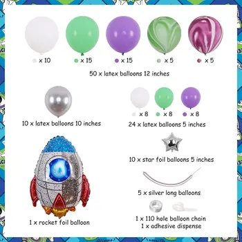 Buzz Dzimšanas dienu Lightyear Puse Rotājumi ar Raķešu Folijas gaisa Balons, 1 2 3 4 5 6 Rotaļlietu Tēmu Dzimšanas dienas svinības