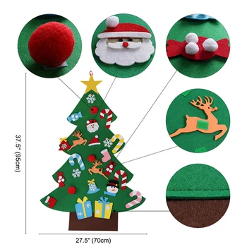 Bērniem DIY Jūtama Ziemassvētku Eglīte Ziemassvētku rotājums Mājās Navidad Ir 2021. Jaunā Gada Dāvanas, Ziemassvētku Rotājumi, Ziemassvētku Vecīša Mākslīgā